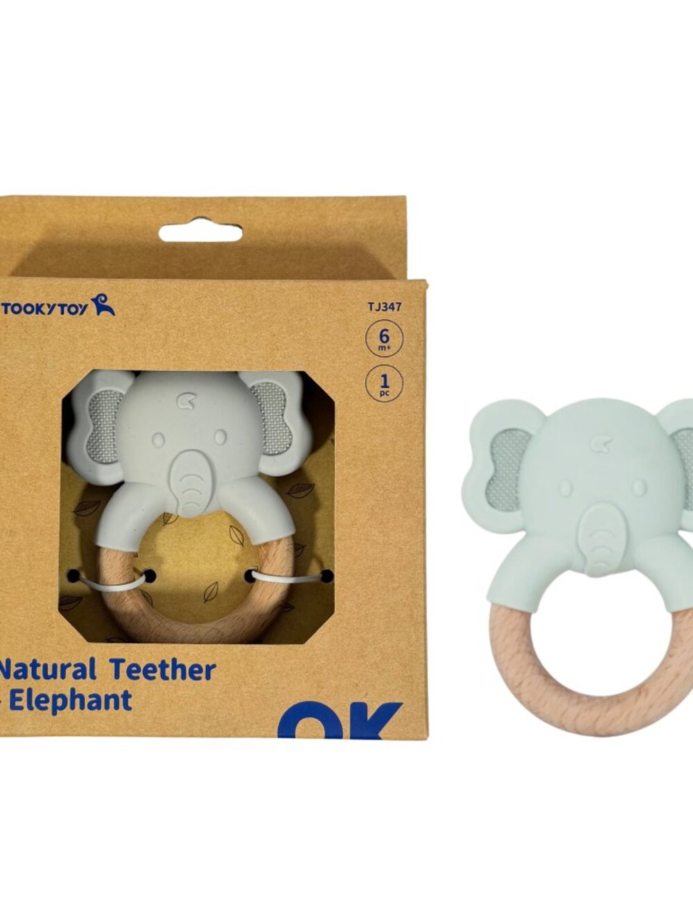 Wooden Elephant Baby Teether, Montessori Sensory Toy for Infants - Picture 11 of 11